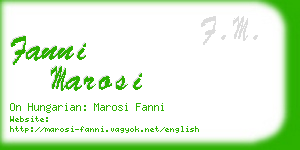 fanni marosi business card